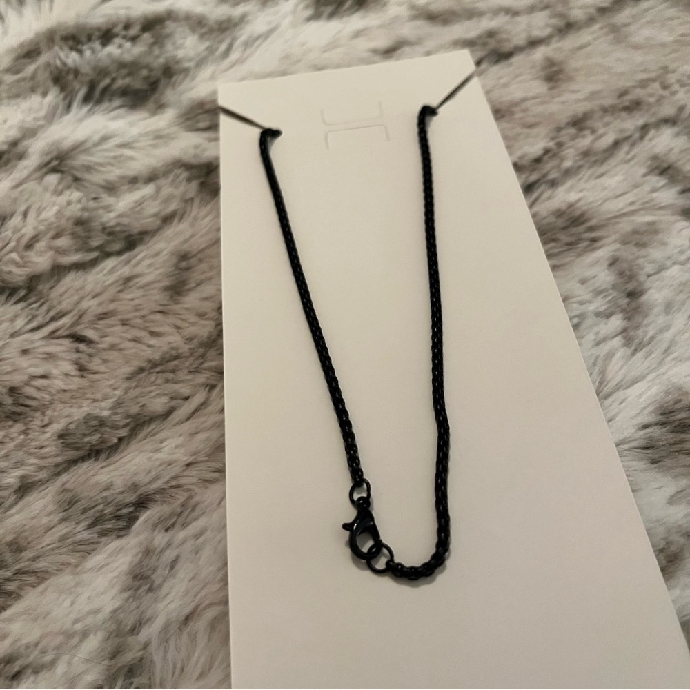 NWT Men's Black Chain Nail Cross Necklace - Picture 2 of 5